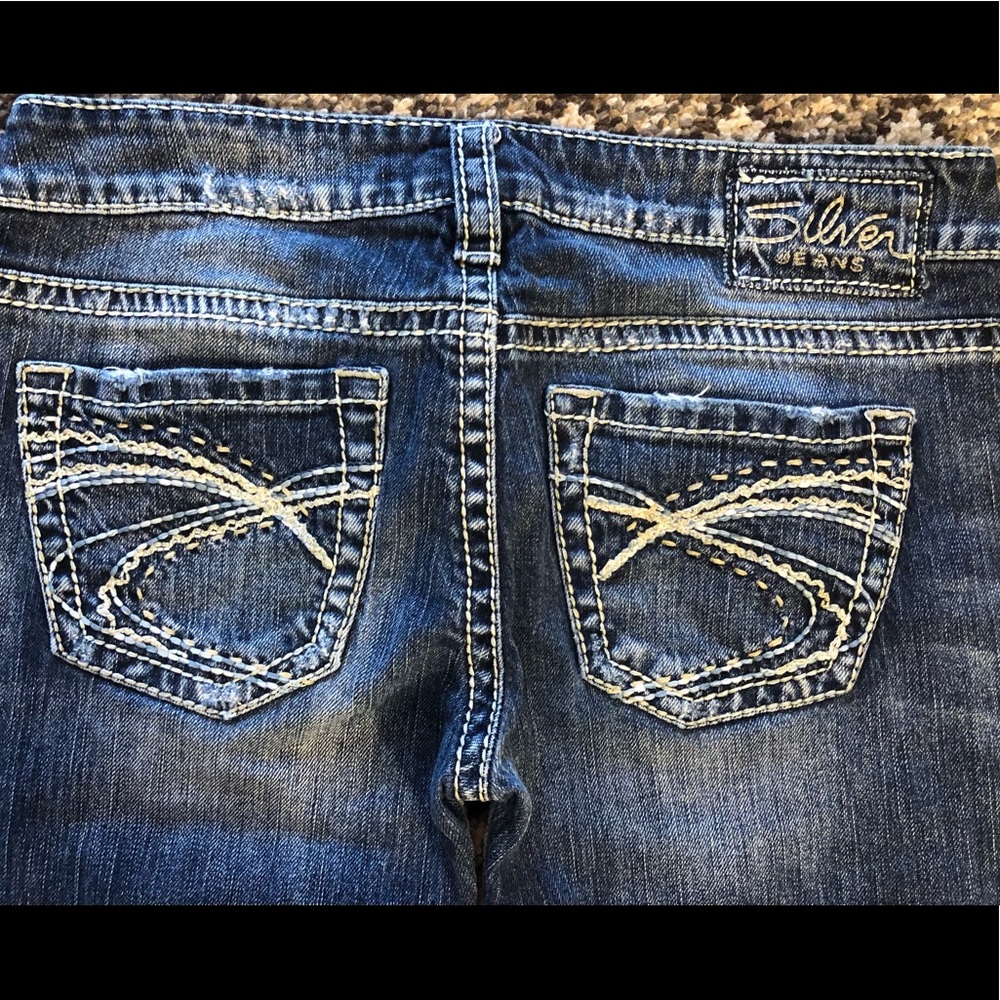 Silver Santorini Capri Stretch Jeans 28 - Picture 4 of 6